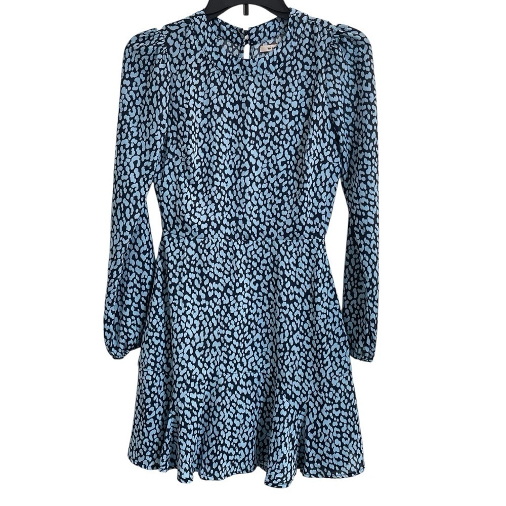 Francesca’s brand Mi Ami Blue Leopard Print Mini Dress - Size XXS